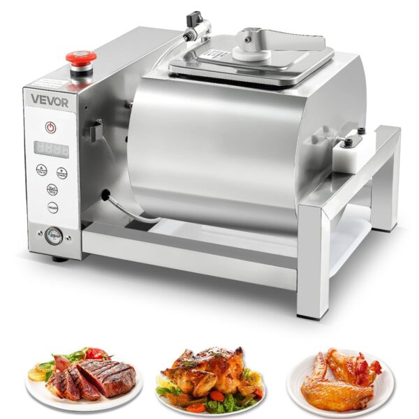 VEVOR Marinador de vaso de carne, máquina de marinar en vaso al vacío de 10 litros con rotación bidireccional automática