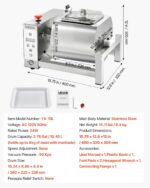 VEVOR Marinador de vaso de carne, máquina de marinar en vaso al vacío de 10 litros con rotación bidireccional automática