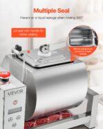 VEVOR Marinador de vaso de carne, máquina de marinar en vaso al vacío de 10 litros con rotación bidireccional automática