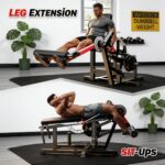 Extensión de piernas y máquina de rizos, 700 libras de extensión ajustable de piernas sentadas y máquina de flexión de p