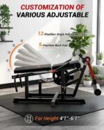 Extensión de piernas y máquina de rizos, 700 libras de extensión ajustable de piernas sentadas y máquina de flexión de p