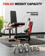 Extensión de piernas y máquina de rizos, 700 libras de extensión ajustable de piernas sentadas y máquina de flexión de p