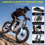 Caroma Scooter eléctrico con asiento para adultos, motor de pico de 800 W, 25 millas de largo alcance y 20 mph, suspensi