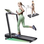 Caminadora Inteligente UREVO URTM036 Plegable 3 en 1 con Inclinación Automática 9% 6 Programas HIIT 2 Pantallas para Hog