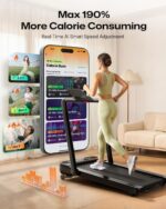 Caminadora Inteligente UREVO URTM036 Plegable 3 en 1 con Inclinación Automática 9% 6 Programas HIIT 2 Pantallas para Hog