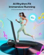 Caminadora Inteligente UREVO URTM036 Plegable 3 en 1 con Inclinación Automática 9% 6 Programas HIIT 2 Pantallas para Hog