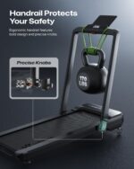 Caminadora Inteligente UREVO URTM036 Plegable 3 en 1 con Inclinación Automática 9% 6 Programas HIIT 2 Pantallas para Hog