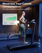 Caminadora Inteligente UREVO URTM036 Plegable 3 en 1 con Inclinación Automática 9% 6 Programas HIIT 2 Pantallas para Hog