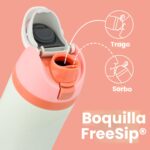 Botella de Agua Deportiva Térmica de Acero Inoxidable con Popote BlenderBottle Owala FreeSip C05179 24 Onzas Color Boney