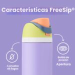 Botella de Agua Deportiva Térmica de Acero Inoxidable con Popote BlenderBottle Owala FreeSip C05179 24 Onzas Color Boney