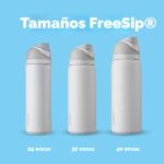 Botella de Agua Deportiva Térmica de Acero Inoxidable con Popote BlenderBottle Owala FreeSip C05179 24 Onzas Color Boney