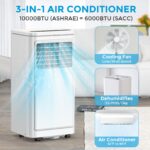 Aire acondicionado portátil Electactic NPLA3-06C/X1E 10000 BTU modos frío ventilador seco sueño temporizador 24 horas 45