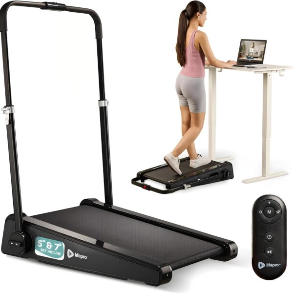 Caminadora Compacta con Inclinación LifePro PacerMini LP-PCRMPN-BLK Portátil Eléctrica Silenciosa para Escritorio Hogar