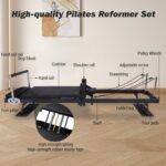 Máquina reformadora de pilates plegable rosa para gimnasio en casa, equipo de entrenamiento profesional con resortes de