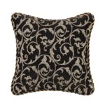 Juego de edredón jacquard de lujo 9 piezas TOPLUXE Loom and Mill LM-Municy-Queen Queen damasco europeo negro con fundas