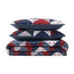 Juego de edredón king Revman International Wrangler A0013168 microfibra suave retazos reversibles diseño americano azul