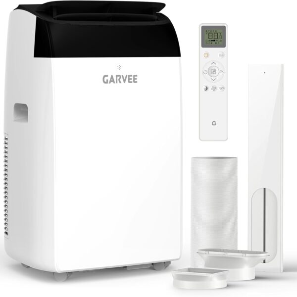 Aire Acondicionado Portátil Garvee 14000 BTU 3 en 1 Frío Deshumidificador Ventilador con Control Remoto y Kit de Ventana