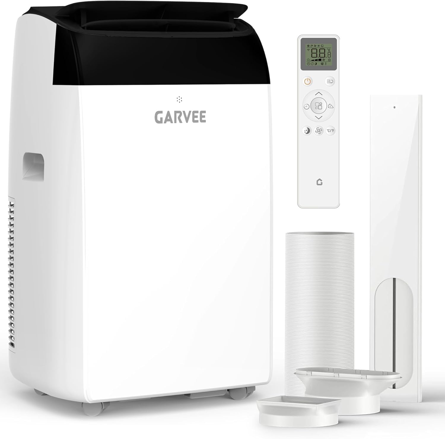 Version 1.0.0 Aire Acondicionado Portátil Garvee 14000 BTU 3 en 1 Frío Deshumidificador Ventilador con Control Remoto y Kit de Ventana