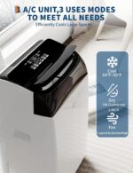 Aire Acondicionado Portátil Garvee 14000 BTU 3 en 1 Frío Deshumidificador Ventilador con Control Remoto y Kit de Ventana