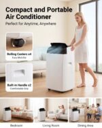 Aire Acondicionado Portátil Garvee 14000 BTU 3 en 1 Frío Deshumidificador Ventilador con Control Remoto y Kit de Ventana