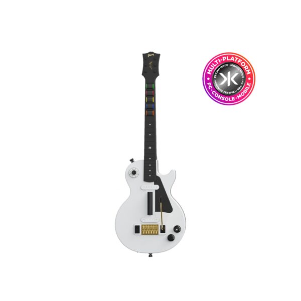 Controlador de Guitarra CRKD Gibson Les Paul 26-LP Alpine White Pro multiplataforma Nintendo Switch PC Android PS4 PS5