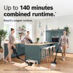 Aspiradora inalámbrica Bosch Unlimited 10 BXS1042GUC 2 baterías 140 min cargador rápido tubo flexible filtro HEPA 7 acce