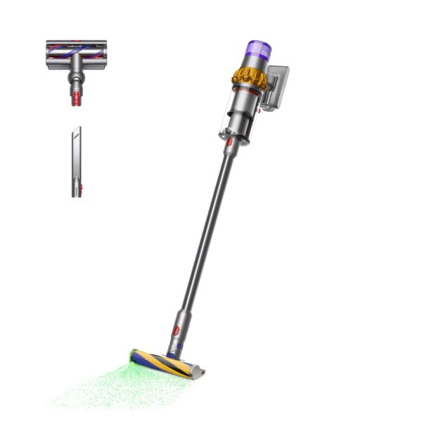 Aspiradora Inalámbrica Dyson V15 Detect Origin 490828-01 con Sensor Piezoeléctrico y Pantalla LCD, 60 Min