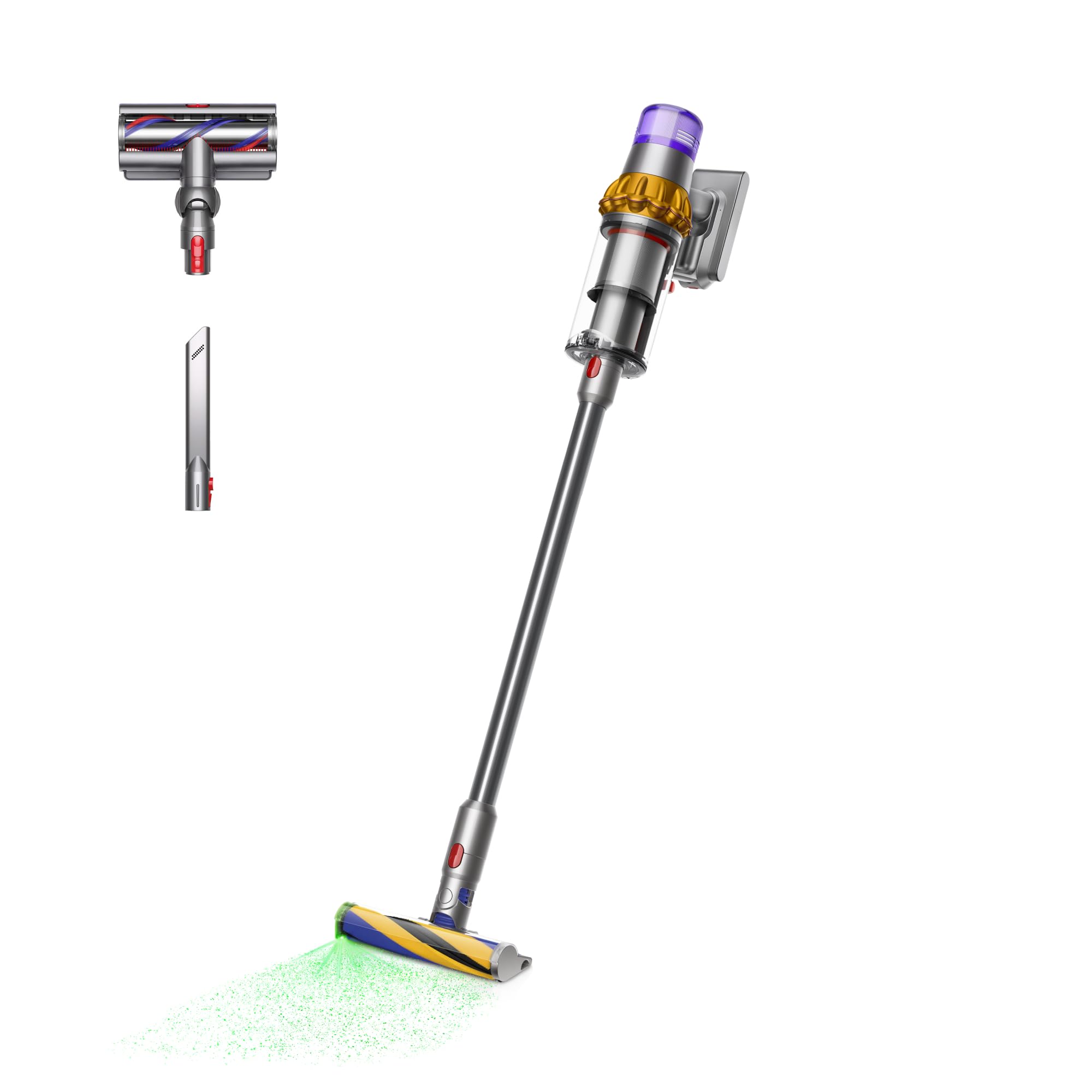 Version 1.0.0 Aspiradora Inalámbrica Dyson V15 Detect Origin 490828-01 con Sensor Piezoeléctrico y Pantalla LCD, 60 Min