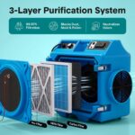 Purificador de aire comercial SereneLife SLAIRSCRBBL filtracion HEPA 3 etapas MERV-10 eliminador de polvo y olores con f