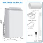 Aire Acondicionado Portátil PeacefulHues WYH-14K-White-A020H 14000 BTU 3 en 1 Deshumidificador 350 ft²