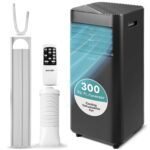 Aire acondicionado portátil SereneLife SLPAC182B.5 8000 BTU deshumidificador ventilador 800W bajo consumo con ruedas y c