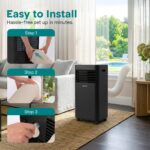 Aire acondicionado portátil SereneLife SLPAC182B.5 8000 BTU deshumidificador ventilador 800W bajo consumo con ruedas y c