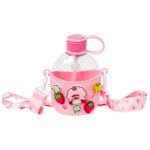 Botella para agua de plástico Rosita Fresita Strawberry Shortcake Silver Buffalo SBK978ST 22.5 onzas con correa y dijes