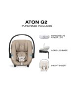 Aton G2 Infant Car Seat with Load Leg Base - Almond Beige