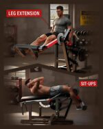 Máquina de extensión y rizos de piernas, banco de empuje de cadera y flexión de piernas resistente de 700 libras, banco
