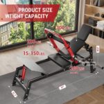 Máquina de empuje de cadera, equipo de entrenamiento de puente de glúteos resistente, capacidad de peso de 850 libras, c