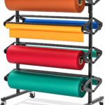 Soporte y cortador de papel 8 rollos AdirOffice ADIKI300-02 dispensador manualidades y carnicero hoja cerámica borde den