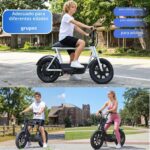 Caroma Peak - Patinete eléctrico de 1200 W con asiento, motocicleta eléctrica de 16 pulgadas con neumáticos gruesos, ran