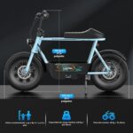 Caroma Peak - Patinete eléctrico de 1200 W con asiento, motocicleta eléctrica de 16 pulgadas con neumáticos gruesos, ran