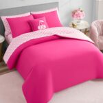 Juego de ropa de cama en bolsa Juicy Couture YMF Carpets Inc. AO010202 reversible 8 piezas King rosa intenso rosa claro
