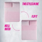 Juego de ropa de cama en bolsa Juicy Couture YMF Carpets Inc. AO010202 reversible 8 piezas King rosa intenso rosa claro