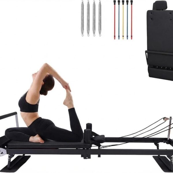 Máquina reformadora de pilates para el hogar, 91 "plegable Pilates Reformer con modos alto y bajo, equipo de pilates ref