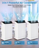 Aire acondicionado portátil MilleLoom 3GE-OIBA-M7M0NVJ4U5W9VI7MC4HZ 14000 BTU 3 en 1 ventilador deshumidificador enfría