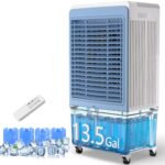 Enfriador de Aire Evaporativo Exterior Uthfy JH-43Y-330 6000 CFM tanque 51 litros control remoto oscilacion 120 grados t