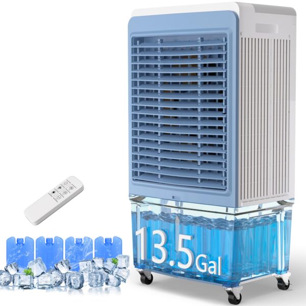 Enfriador de Aire Evaporativo Exterior Uthfy JH-43Y-330 6000 CFM tanque 51 litros control remoto oscilacion 120 grados t