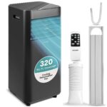 Aire acondicionado portátil 3 en 1 SereneLife SLPAC19B.5 10000 BTU refrigeración deshumidificador ventilador para espaci