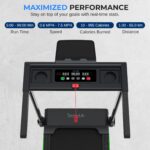 Caminadora plegable SereneLife SLFOLD10.6 motor 2.5 HP 12 programas pantalla LED soporte tableta velocidad 0.6 a 7.5 MPH