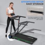 Caminadora plegable SereneLife SLFOLD10.6 motor 2.5 HP 12 programas pantalla LED soporte tableta velocidad 0.6 a 7.5 MPH