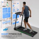 Caminadora plegable SereneLife SLFOLD10.6 motor 2.5 HP 12 programas pantalla LED soporte tableta velocidad 0.6 a 7.5 MPH