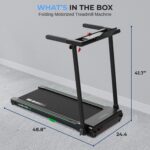 Caminadora plegable SereneLife SLFOLD10.6 motor 2.5 HP 12 programas pantalla LED soporte tableta velocidad 0.6 a 7.5 MPH